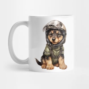 German Shepherd Dog in Helmet Mug